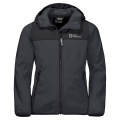 Jack Wolfskin Softshell Jacket Fourwinds (wind & water repellent) phantom grey Kids